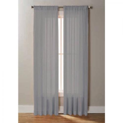 Better Homes and Gardens Textured Georgette Sheer Panel, 50 x 84 (127 cm x 213.36 cm), Soft Silver
