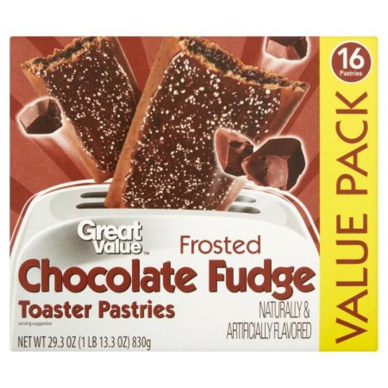 Great Value Frosted Chocolate Fudge Toaster Pastries, 16ct
