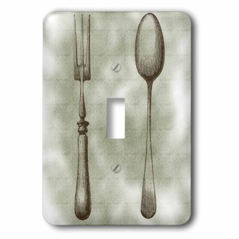 3dRose Vintage Fork and Spoon - Kitchen Décor and Art, 2 Plug Outlet Cover