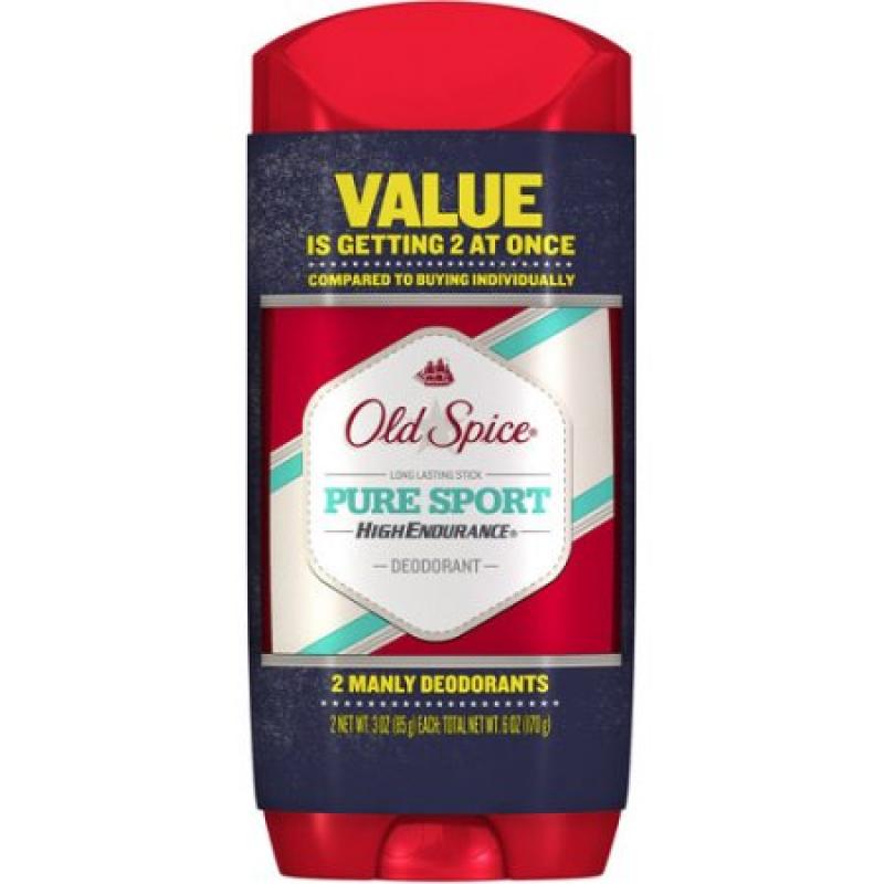 Old Spice Pure Sport High-Endurance Deodorant, 3 oz (Pack of 2)
