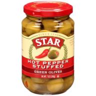 Star® Hot Pepper Stuffed Green Olives 7 oz. Bottle