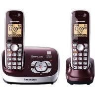 Panasonic KX-TG6572R DECT 6.0 Plus Expandable Digital Cordless Answering System with 2 Handsets, Wine Red