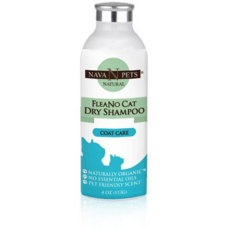 Nava Pets Cat FleaNo Dry Organic Shampoo, 4 oz