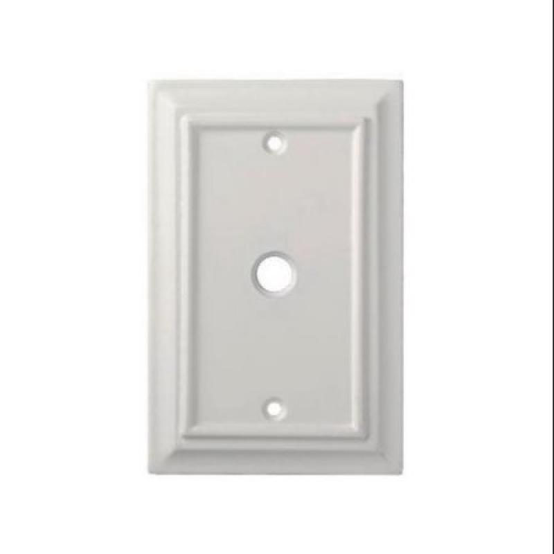 BRAINERD MFG CO/LIBERTY HDW Coax Wall Plate, 1-Gang, Wood Architectural, White MDF Material
