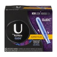 U by Kotex Click Unscented Plastic Tampons Super Plus - 18 CT