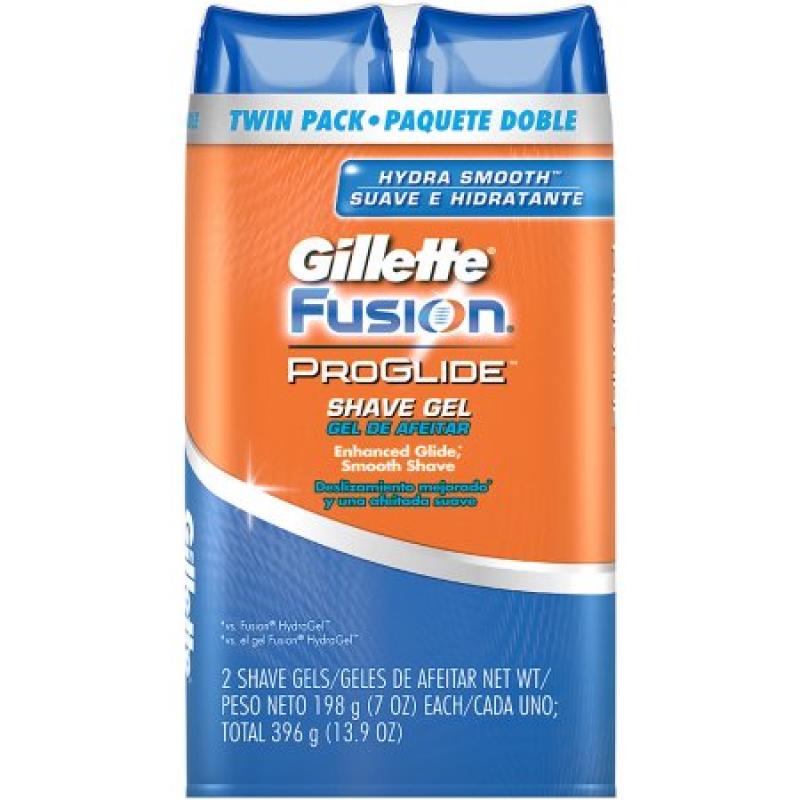 Gillette Fusion Hydra Smooth Shave Gel Twin Pack 2 x 198g (396g)