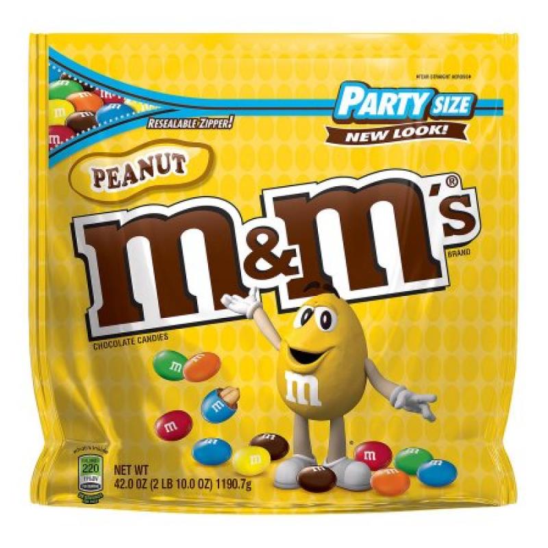 M&M's Peanut Chocolate Candy, Party Size, 42 Oz
