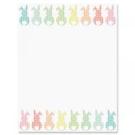 Gingham Bunnies Easter Letter Papers - Set of 25 spring stationery papers are 8 1/2" x 11", compatible computer paper, spring letterhead sheets great for Easter Flyers, Invitations, or Letters
