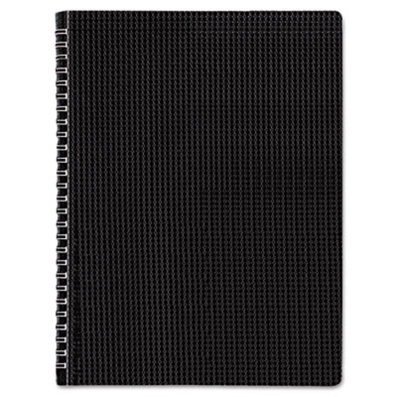 Poly Cover Notebook, 11 x 8 1/2, Ruled, Twin Wire Bound, Black Cover, 80 Sheets, Sold as 1 Each