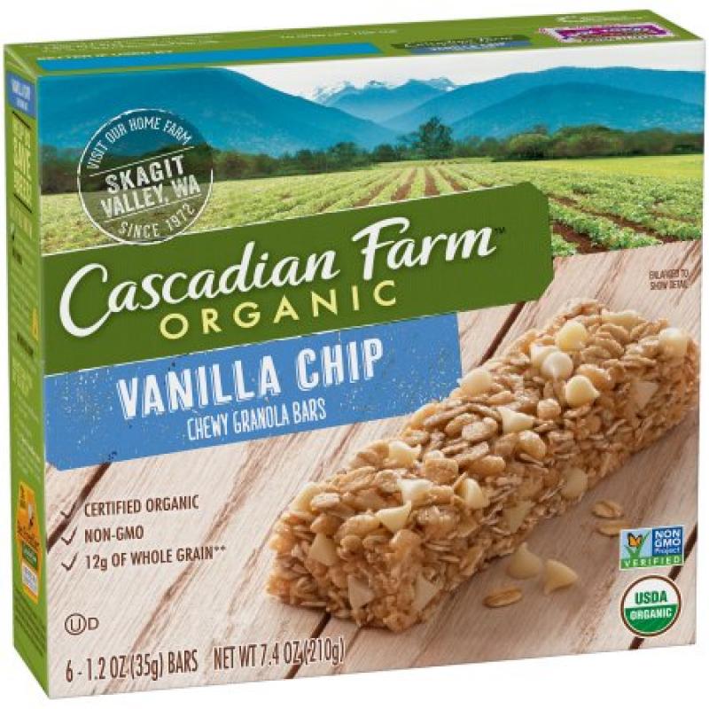 Cascadian Farm™ Organic Vanilla Chip Chewy Granola Bars 6 ct Box