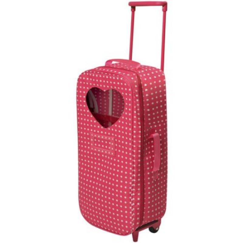 Badger Basket Trolley Doll Travel Case with Rocking Bed and Bedding, Star Pattern, Fits Most 18" Dolls & My Life As