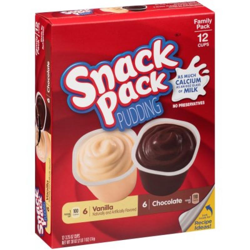 Snack Pack® Family Pack Vanilla/Chocolate Pudding 12-3.25 Cups