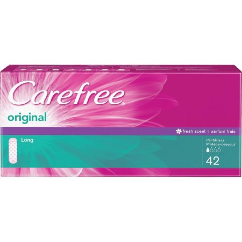 Carefree Original Panty Liners Fresh Scent Long - 42 Count