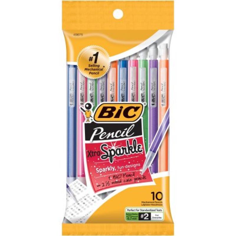 BIC Pencil Xtra Sparkle Medium Point (0.7mm) 10-Pack Pouch Black
