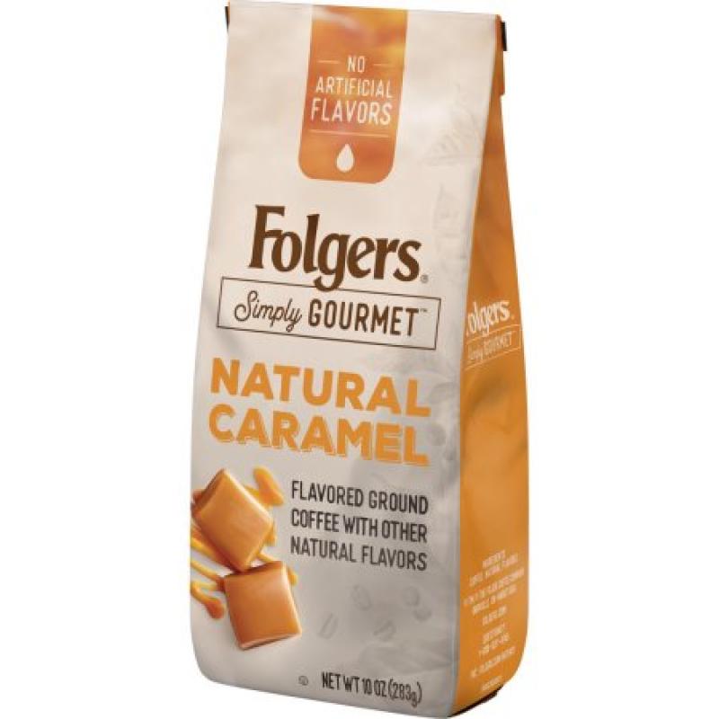Folgers Simply Gourmet, Natural Caramel Flavored Ground Coffee, 10oz