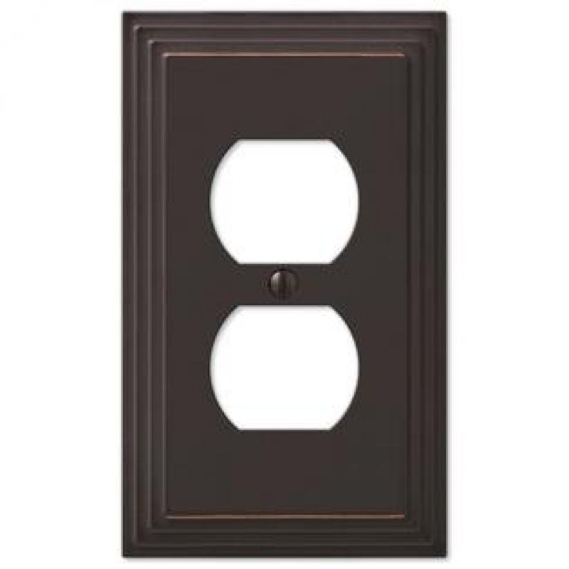 Step Design Duplex Wall Switch Plate Outlet Cover - Oil Rubbed Bronze