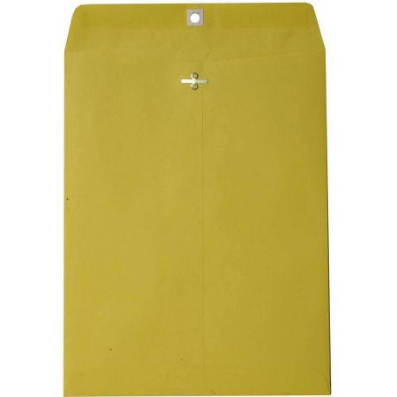 JAM Paper 10" x 13" Open End Catalog Clasp Paper Envelopes, Yellow, 10pk