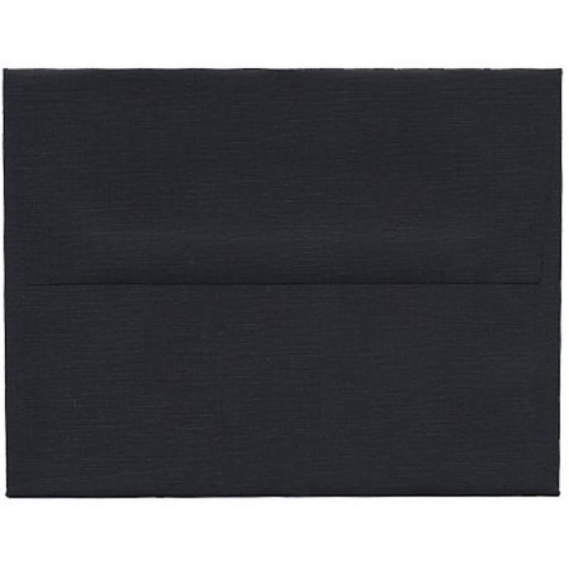 A2 (4 3/8" x 5-3/4") Recycled Paper Invitation Envelope, Black Linen, 25pk
