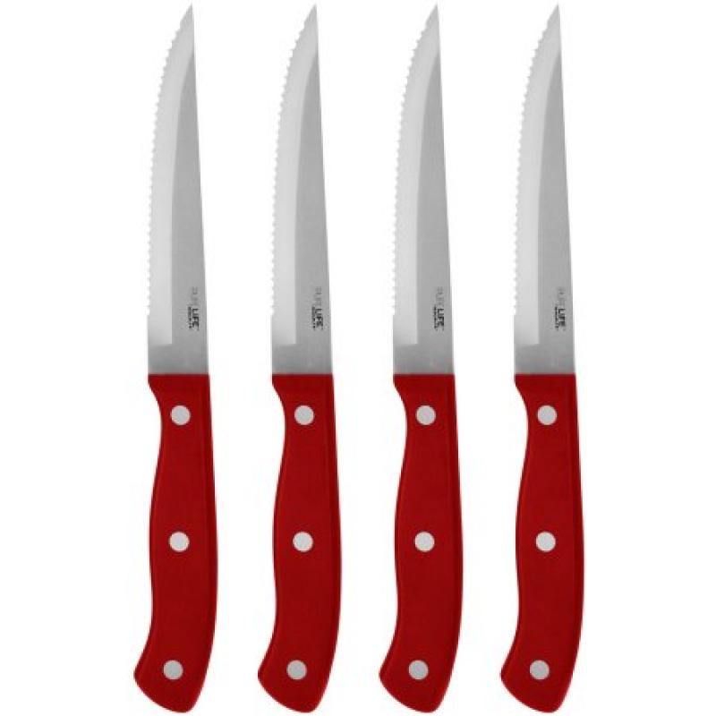 Ragalta 4-Piece Steak Knives, Red