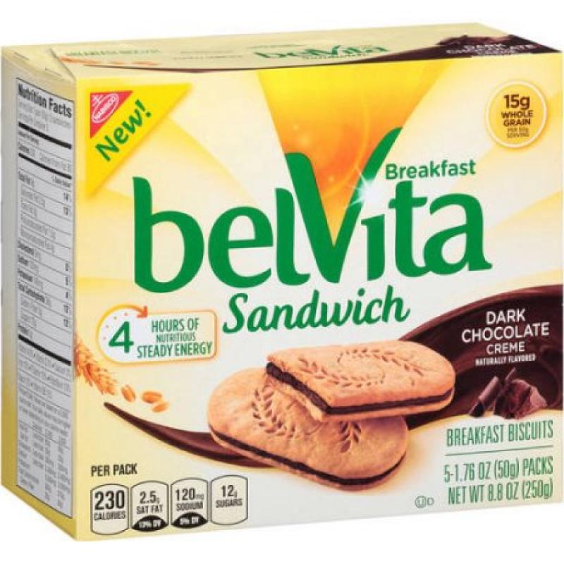 belVita Sandwich Breakfast Biscuits (Dark Chocolate Creme, 8.0-Ounce box)