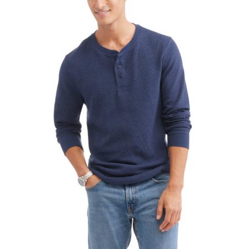 Faded Glory Big Men&#039;s Long Sleeve Thermal Henley
