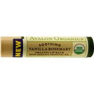 Avalon Organics Soothing Lip Balm Vanilla Rosemary , .15 OZ (Pack of 4)