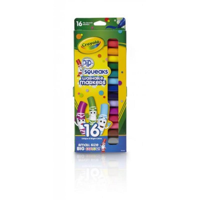 Crayola Pip-Squeaks Washable Original Marker Set, 16 Colors