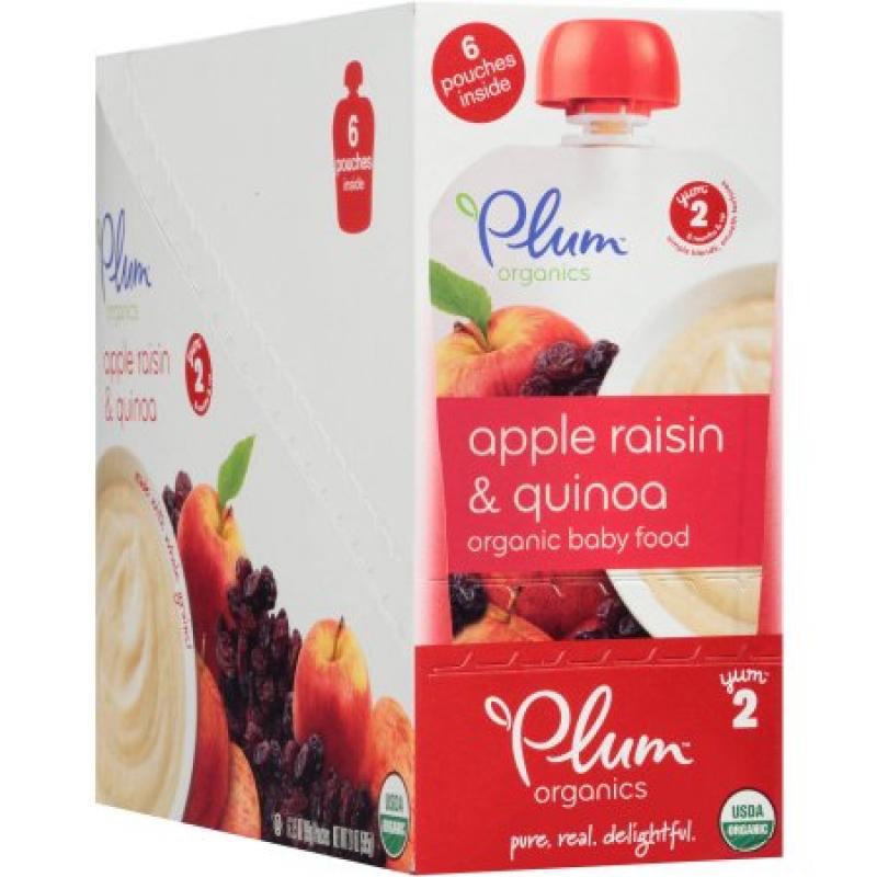 Plum Organics Stage 2 Apple, Raisin & Quinoa Organic Baby Food, 3.5 oz, 6 count
