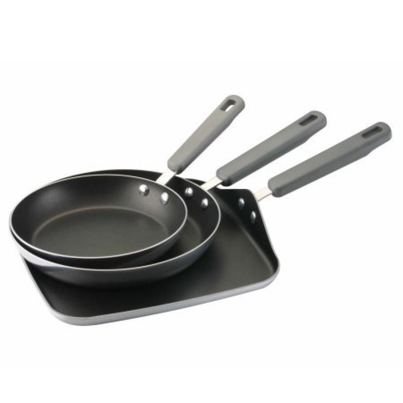 Farberware Complements Aluminum Nonstick Triple Pack Skillets and Griddle Set, Silver