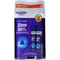 Equate Men's Shave Gel Extra Moisturizing With Vitamin E Twin Pack, 7 oz, 2 ct