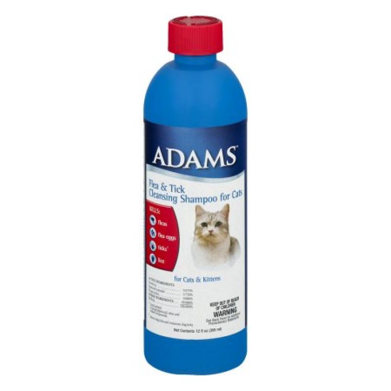 Adams Flea & Tick Cleansing Shampoo for Cats, 12.0 FL OZ