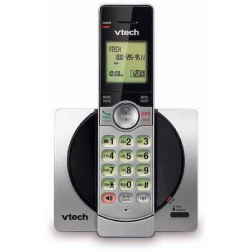 VTech CS6919 DECT 6.0 Expandable Cordless Phone with Caller ID and Handset Speakerphone, Silver/Black