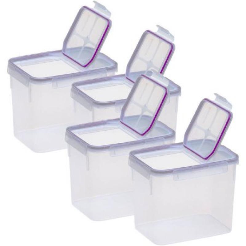 Snapware Airtight Plastic 17-Cup Fliptop Food Storage Container, 4-Pack