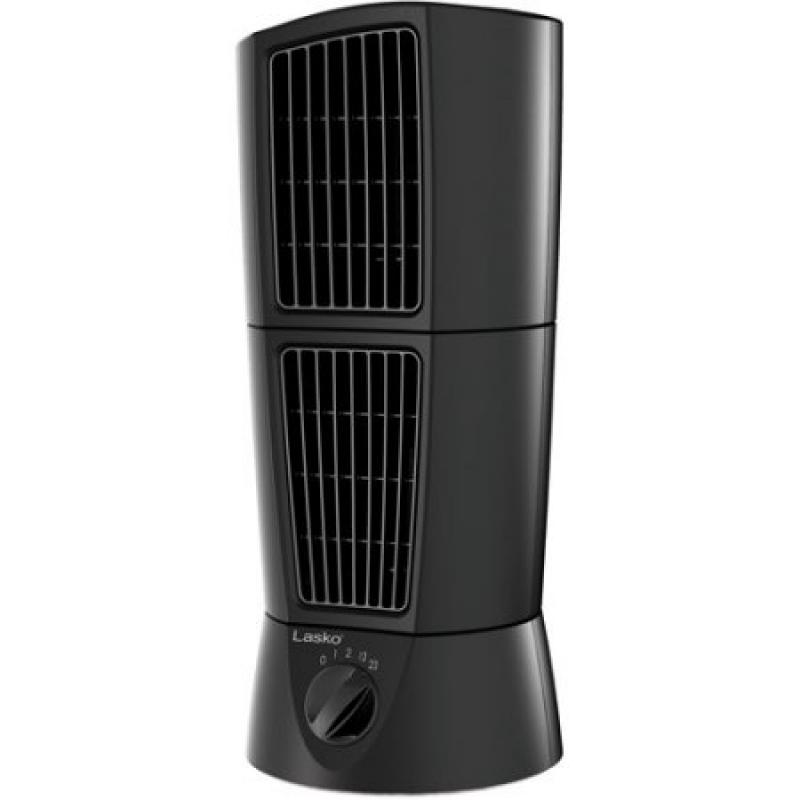 Lasko Desktop Wind Tower Oscillating Multi-Directional Fan, Black