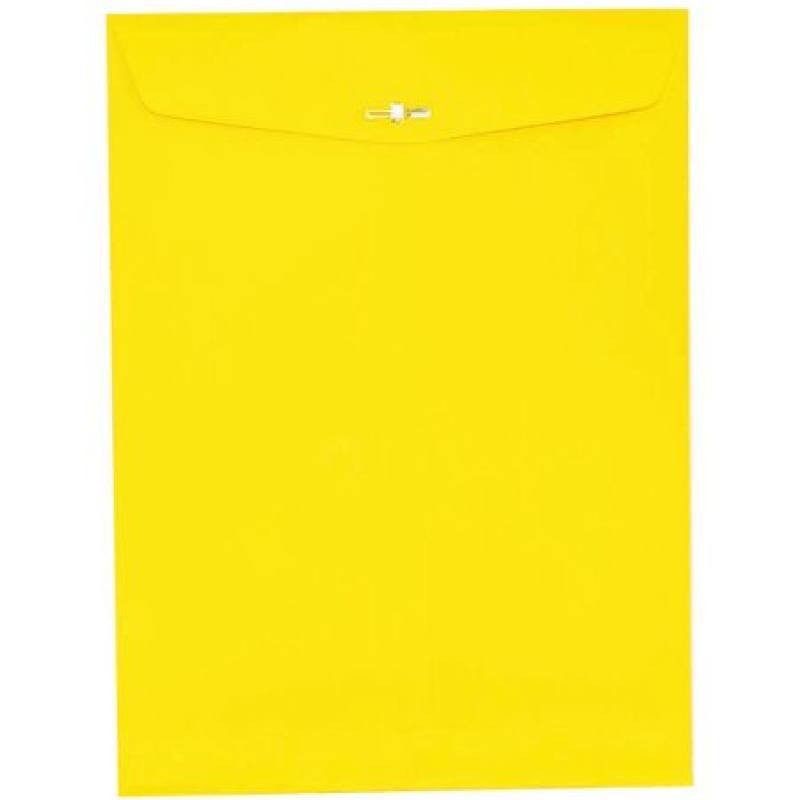 JAM Paper 9" x 12" Open End Catalog Clasp Paper Envelopes, Yellow, 10pk