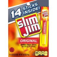 Slim Jim Original Smoked Snack Sticks, 0.28 oz, 14 ct