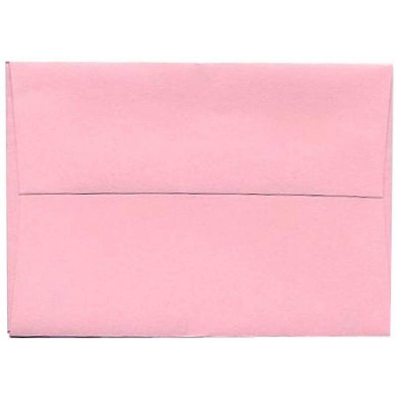 JAM Paper 4 Bar/A1 3-5/8" x 5-1/8" Recycled Paper Invitation Envelope, Light Baby Pink, 25pk