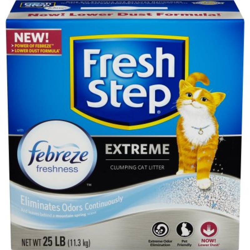 Fresh Step Extreme with Febreze Freshness, Clumping Cat Litter, Scented, 25 Pounds
