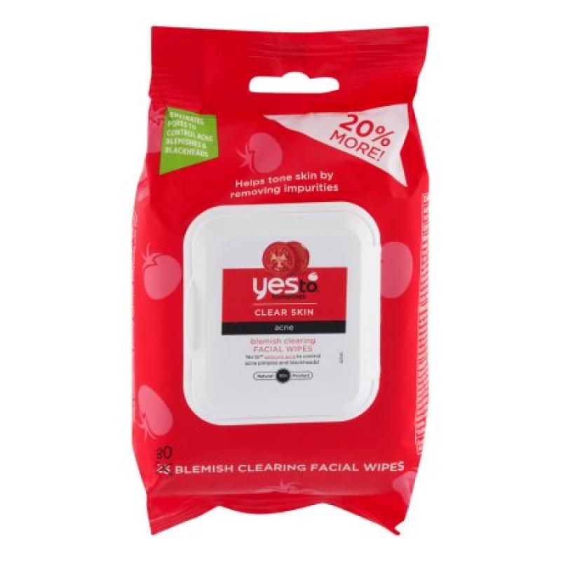 Yes To Tomatoes Clear Skin Blemish Cearing Facial Wipes - 30 CT