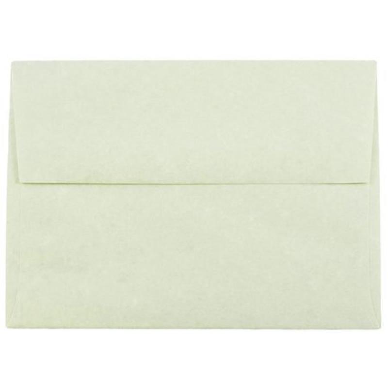 JAM Paper RecyJAM Paper A6 Invitation Envelopes, 4 3/4 x 6 1/2, Parchment Green Recycled, 250/packcled Parchment Personal Stationery Sets with Matching A6 Envelopes, Blue, 25-Pack