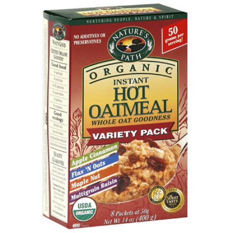 Nature&#039;s Path Organic Instant Hot Oatmeal Variety Pack, 14 oz (Pack of 6)