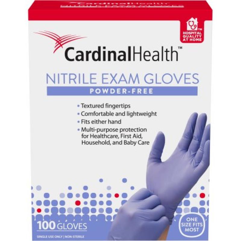 Cardinal Health Powder-Free Nitrile Exam Gloves, 100 count