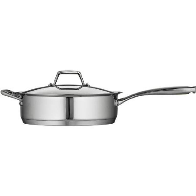 Tramontina Gourmet Prima 5-Quart Covered Deep Saute Pan with Tri-Ply Base