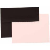 JAM Paper Recycled Personal Stationery Sets with Matching A2 Envelopes, Black Linen, 25-Pack