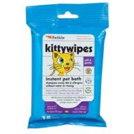 Petkin KittyWipes Instant Pet Bath for Cats, 15 Sheets