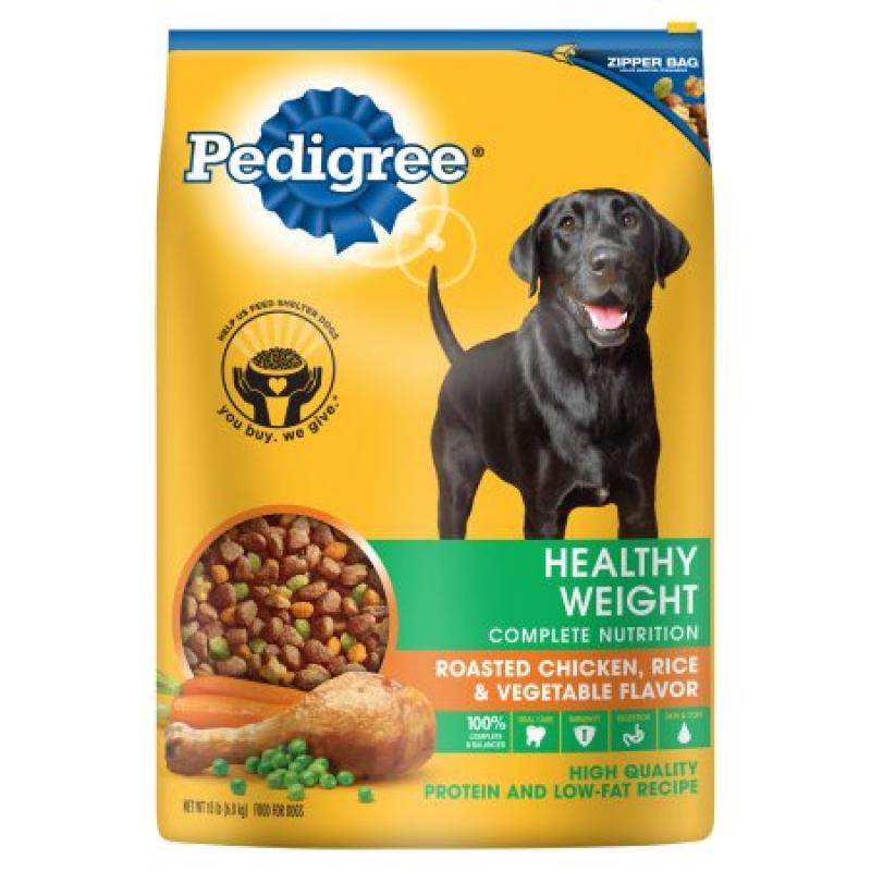 PEDIGREE Healthy Weight Roasted Chicken, Rice & Vegetable Flavor Dry Dog Food 15 Pounds