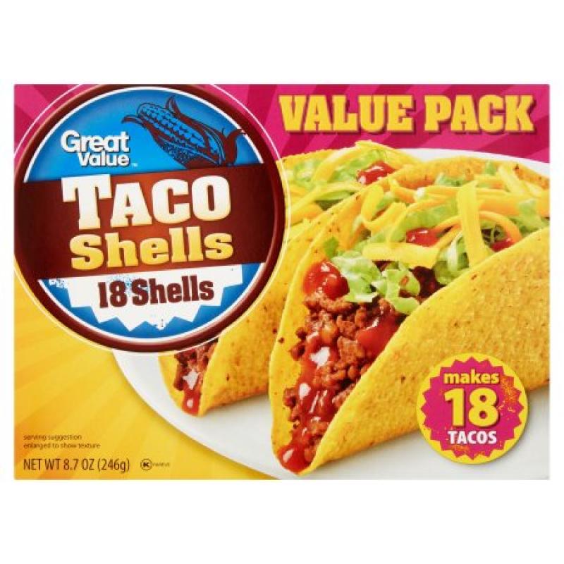 Great Value Taco Shells, 18 count, 8.7 oz