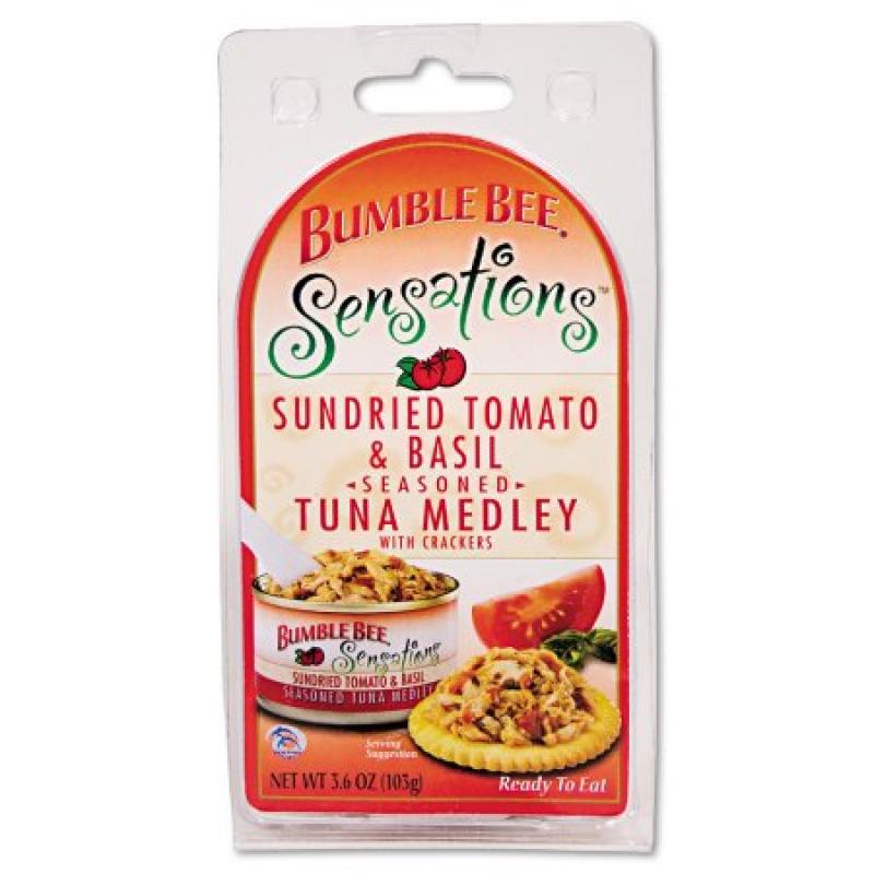 Bumble Bee Sensations Sun-Dried Tomato & Basil Seasoned Tuna with Crackers, 3.6 OZ
