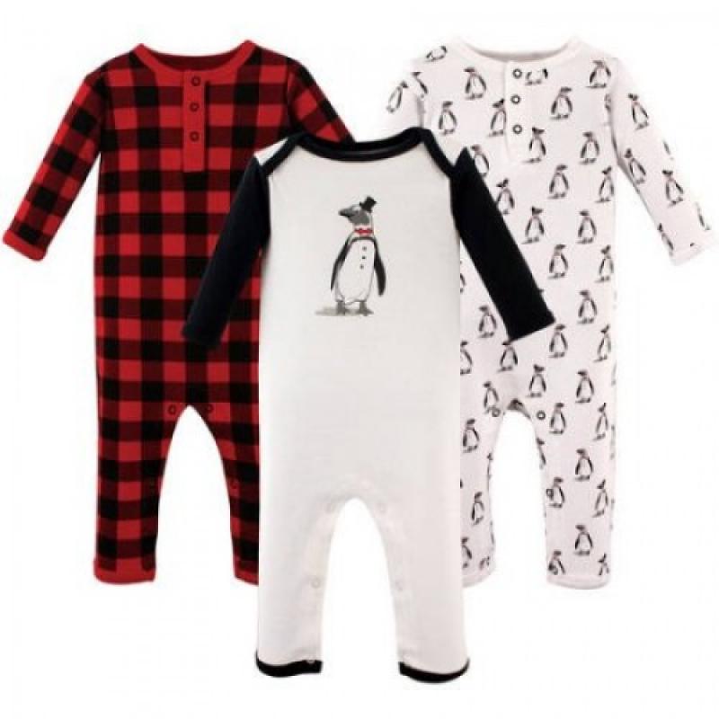 Hudson Baby Boy Coveralls, 3-Pack