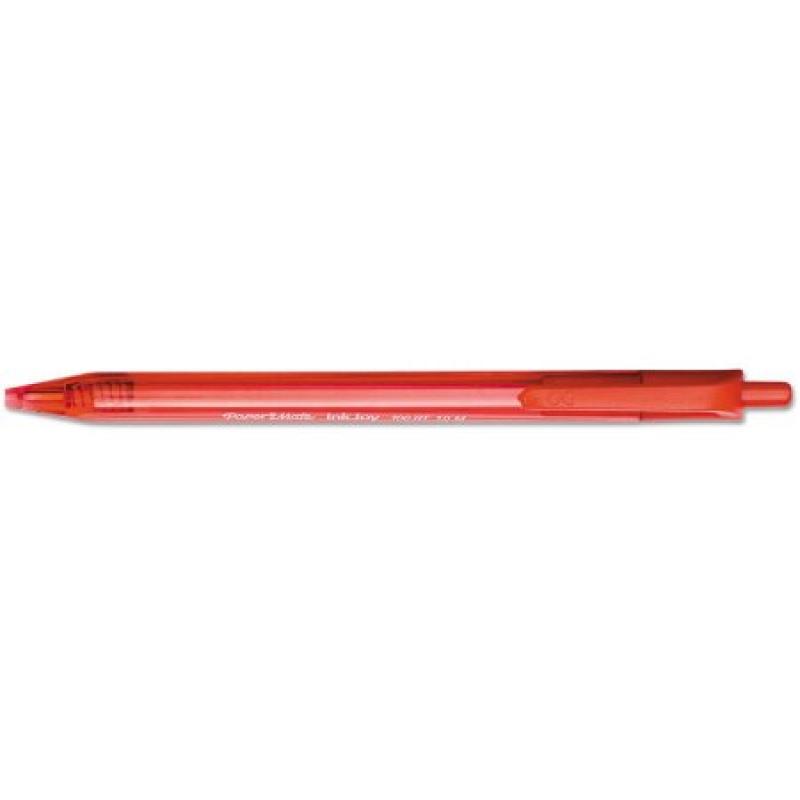 Paper Mate InkJoy 100 RT Retractable Ballpoint Pen, 1.0mm, Red Ink, 12pc